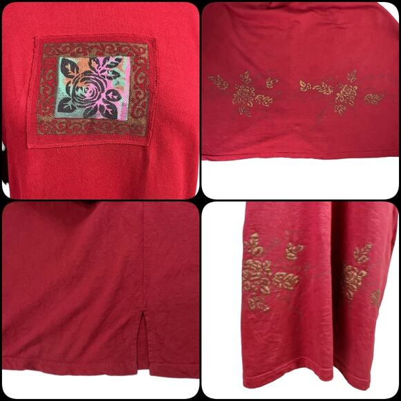 Vintage Country Wear Lonnie G. Star Red 2 Piece Maxi Dress & Vest Set Size Large - Picture 13 of 14